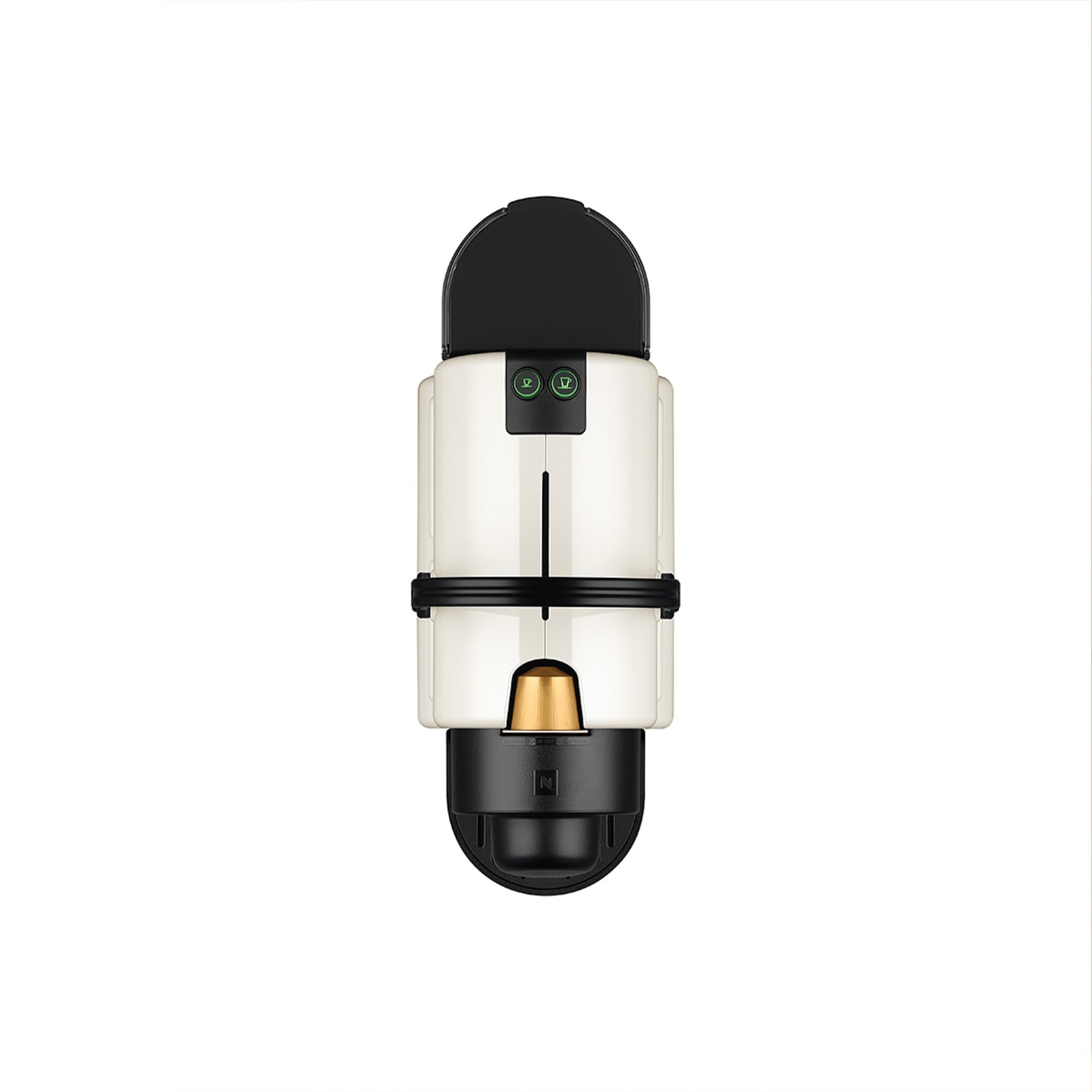 Zenory Inissia – Cafetière à Capsules, 19 Bars, Grille Repliable, Blanche Mat & Brillant