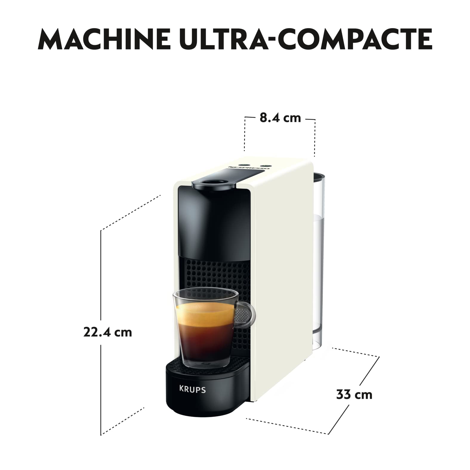 Zenory Essenza Mini – Machine à Café à Capsules, Compacte & Légère, Blanche