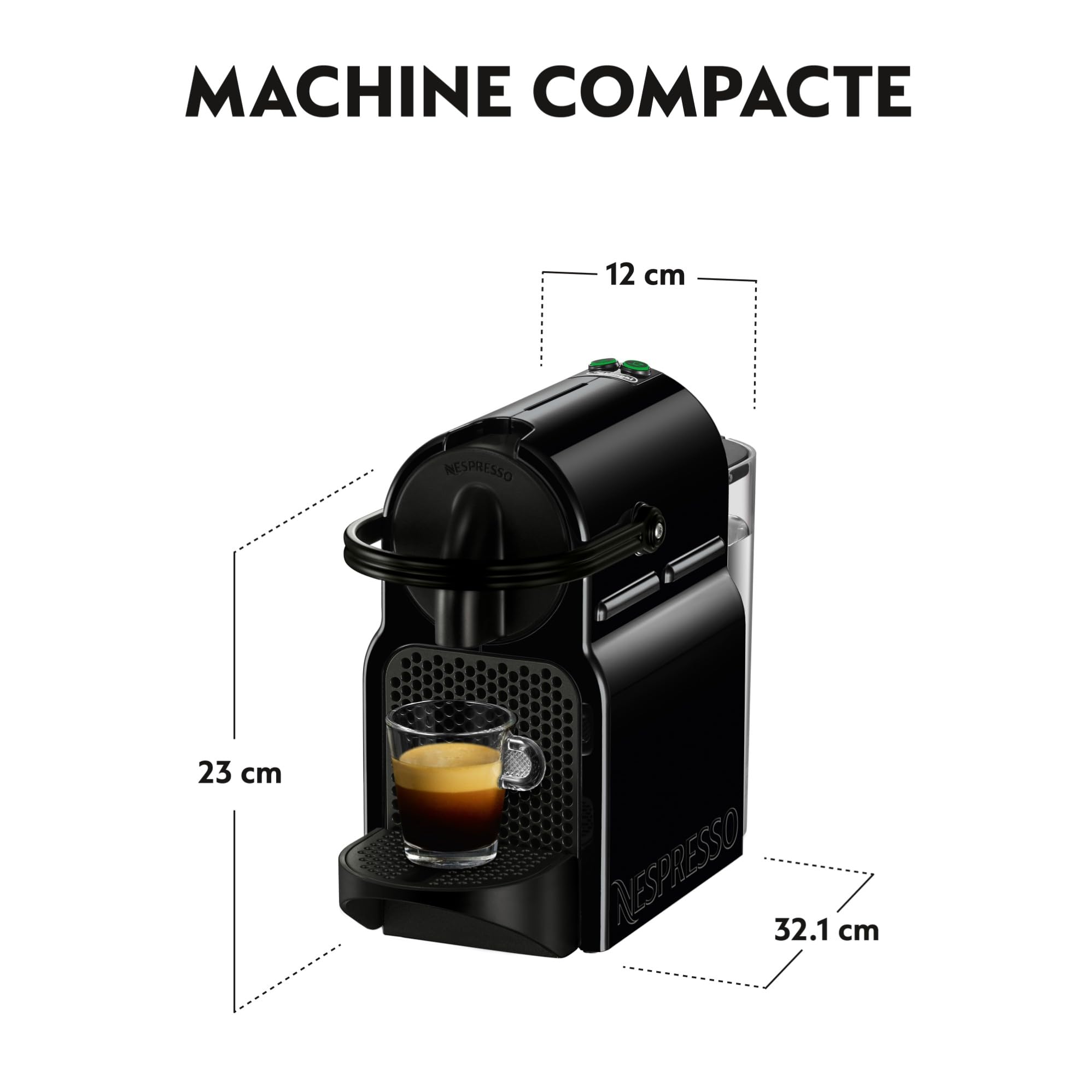 Zenory Inissia – Machine à Café à Capsules, Design Compact, 19 Bars, Noir