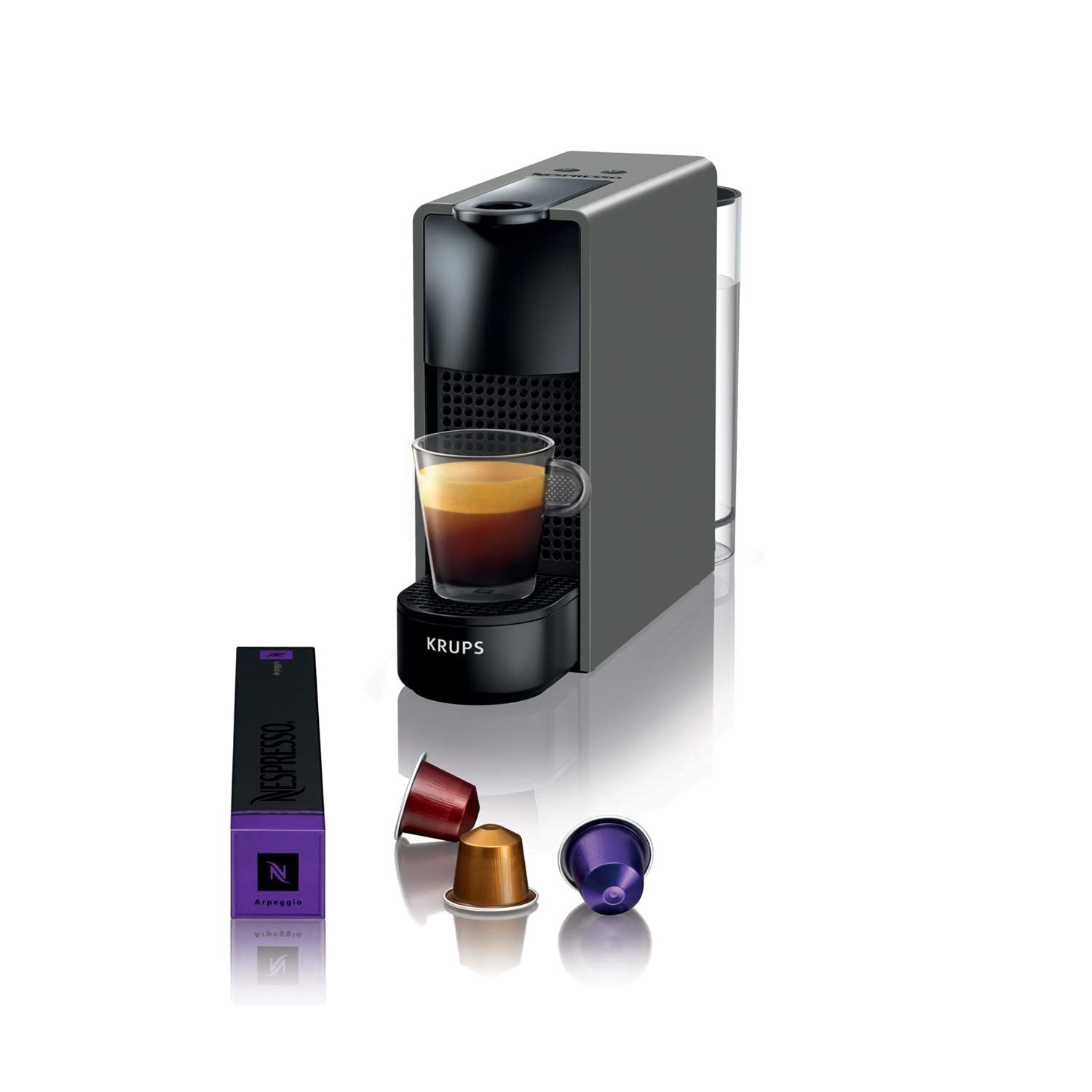 Zenory Essenza Mini – Machine à Café à Capsules, Design Épuré, Gris Intense