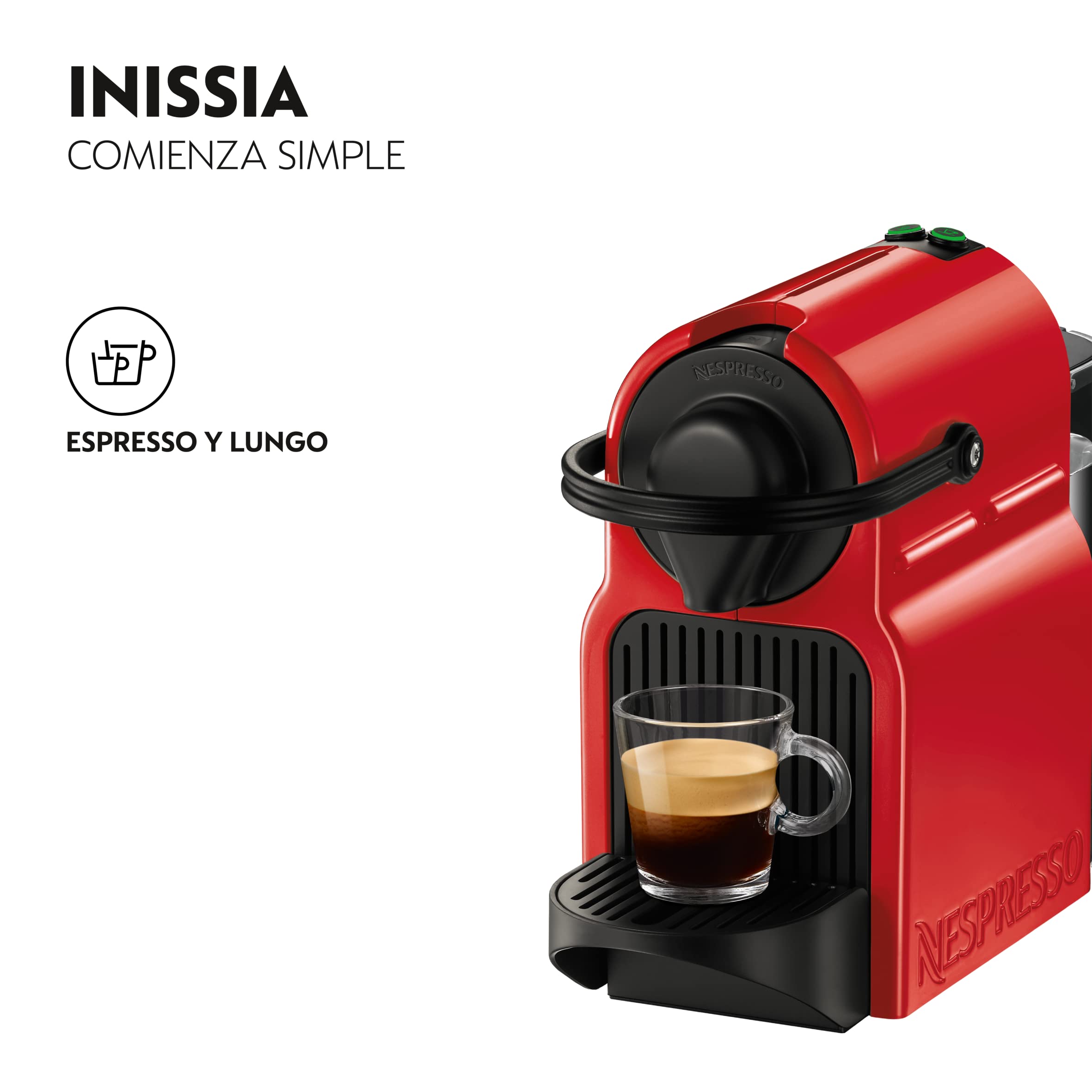 Zenory Inissia – Machine à Café à Capsules, Réservoir 0,7 L, Rouge Rubis